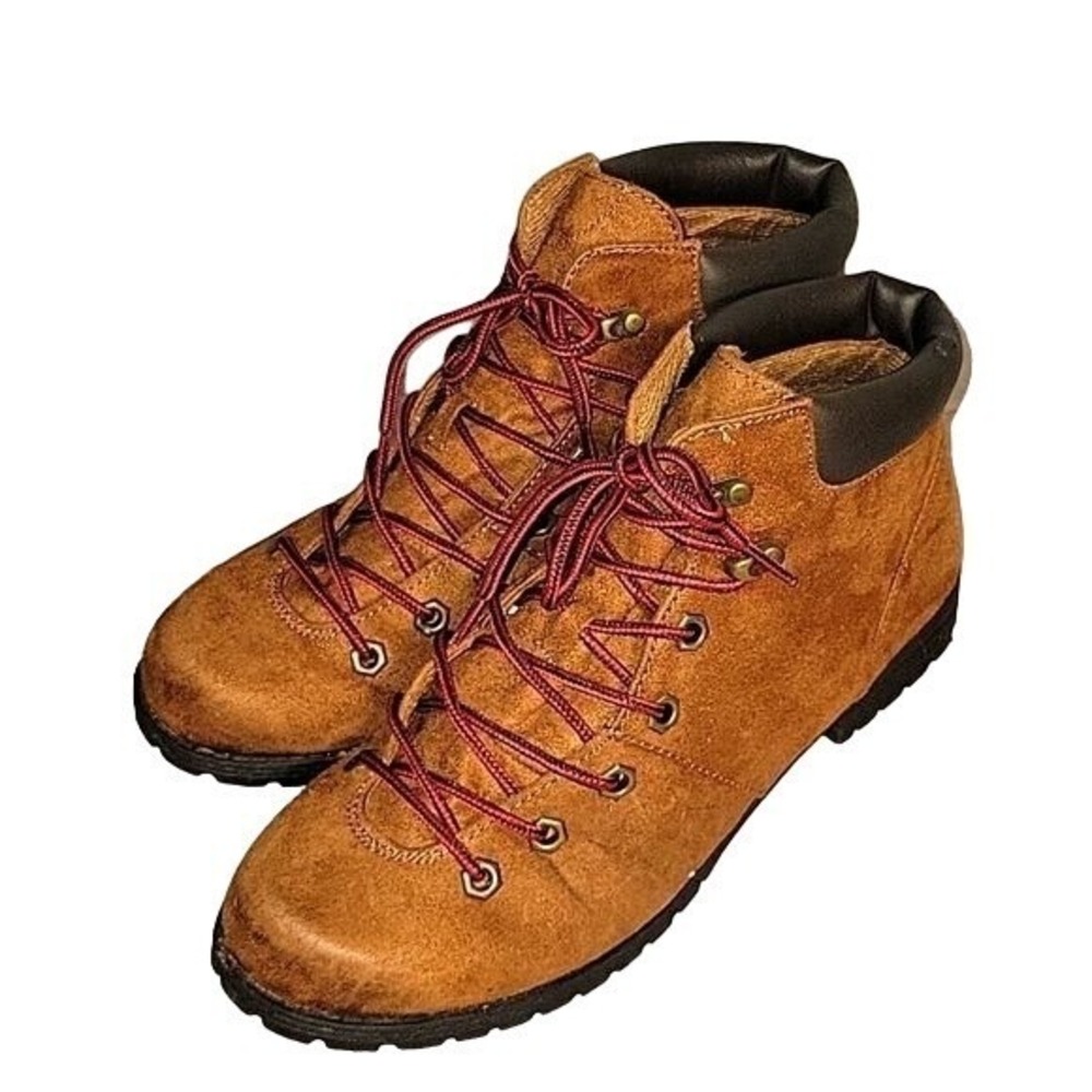 Suede Leather‎ Ankle Boots Women's Lace Up Padded Collar Hiking Booties